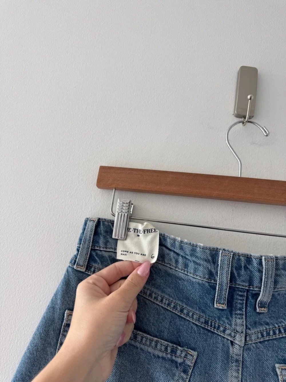FREE PEOPLE Come As You Are Denim Maxi Skirt 6